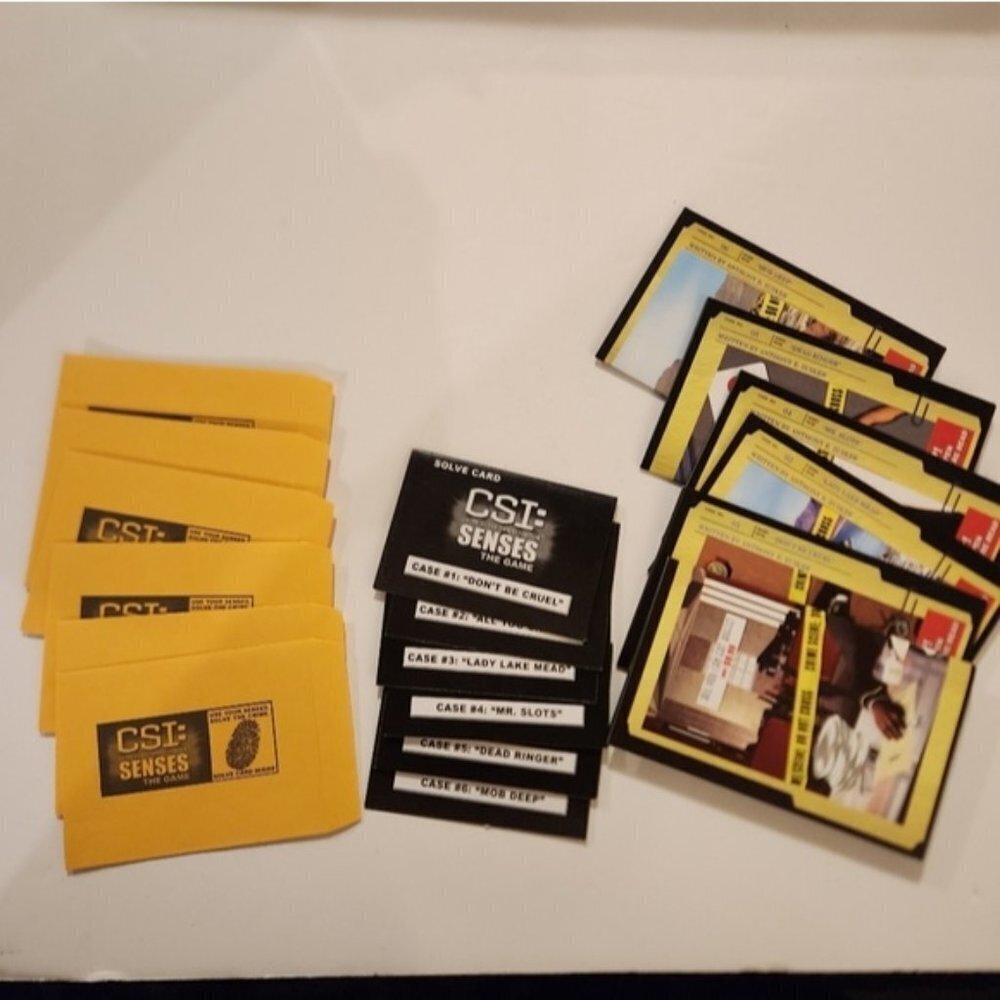 Crime Scene Investigation CSI Senses Game REPLACEMENT SOLVE CARDS & CASE FILES